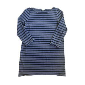 Boden‎ Women's 3/4 Sleeve Blue & Navy Cotton Striped Dress size 8
